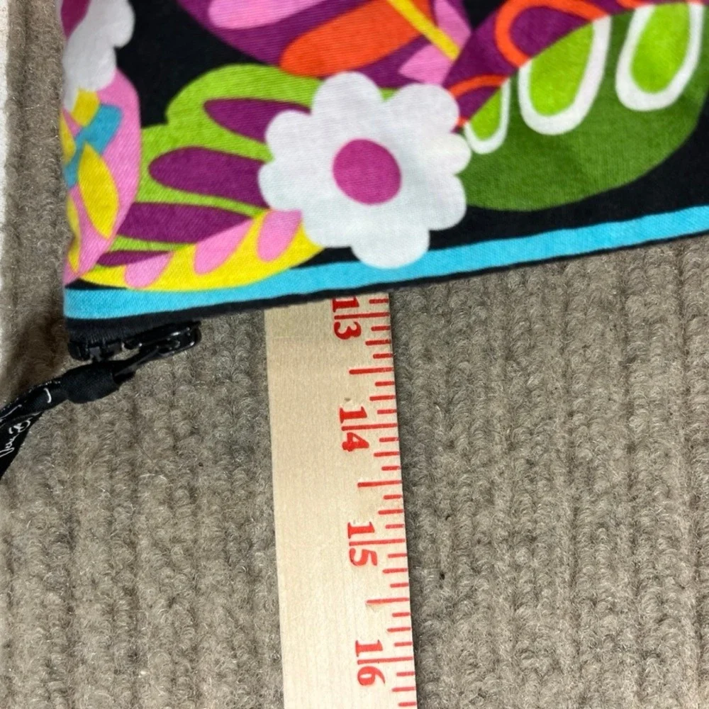 Vera Bradley Lilli Bell Floral Quilted Cotton Tote Bag Pink Purple Zipper Top